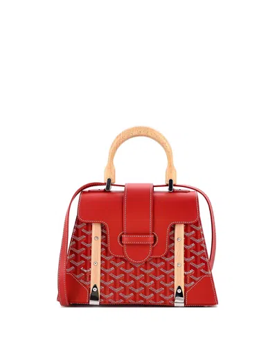 Pre-owned Pre-owned Goyard  Goyard Pm Saigon Top Handle Bag Coated Canvas With Leather
