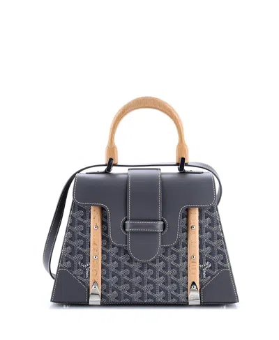 Pre-owned Pre-owned Goyard  Goyard Pm Saigon Top Handle Bag Coated Canvas With Leather In Gray