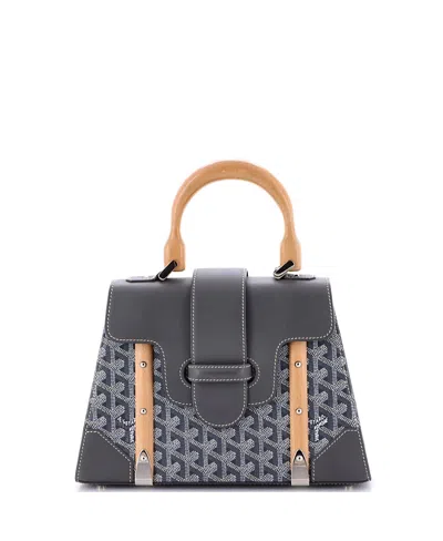 Pre-owned Pre-owned Goyard  Goyard Pm Saigon Top Handle Bag Coated Canvas With Leather In Gray