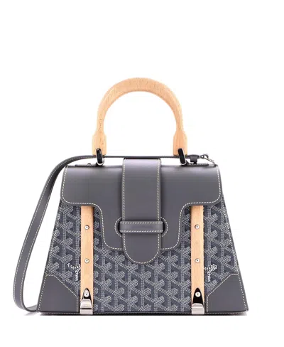 Pre-owned Pre-owned Goyard  Goyard Pm Saigon Top Handle Bag Coated Canvas With Leather In Gray