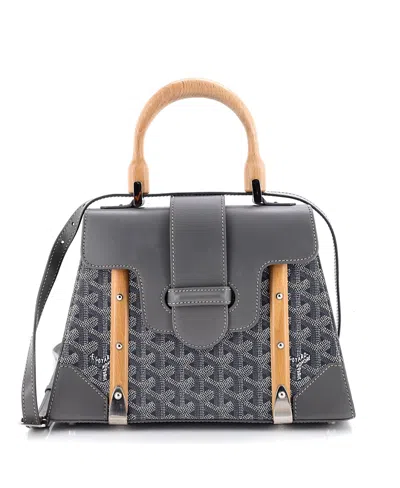 Pre-owned Pre-owned Goyard  Goyard Pm Saigon Top Handle Bag Coated Canvas With Leather In Gray