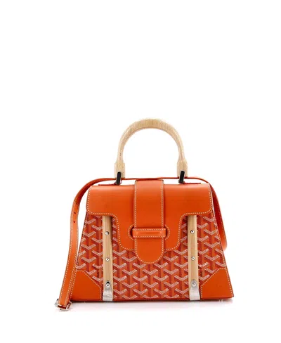 Pre-owned Pre-owned Goyard  Goyard Pm Saigon Top Handle Bag Coated Canvas With Leather In Orange