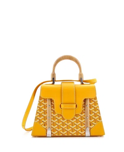 Pre-owned Pre-owned Goyard  Goyard Pm Saigon Top Handle Bag Coated Canvas With Leather In Yellow