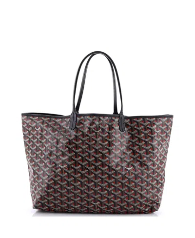 Pre-owned Pre-owned Goyard  Goyard Pm Saint Louis Tote Claire Voie Coated Canvas In Black/ Red
