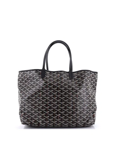 Pre-owned Goyard  Goyard Pm Saint Louis Tote Coated Canvas In Black