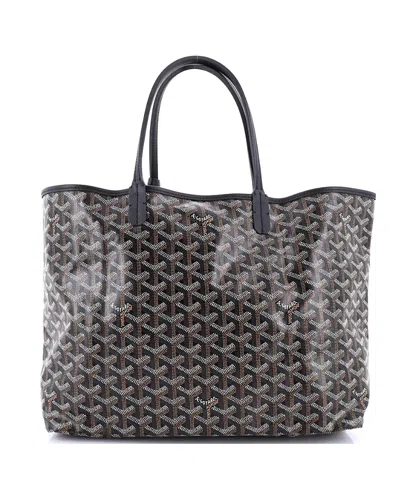 Pre-owned Goyard  Goyard Pm Saint Louis Tote Coated Canvas In Black