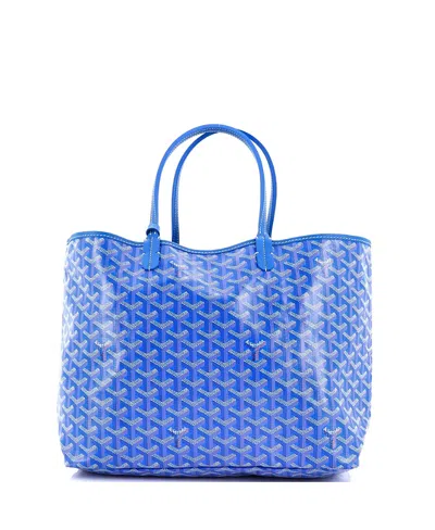 Pre-owned Pre-owned Goyard  Goyard Pm Saint Louis Tote Coated Canvas In Blue