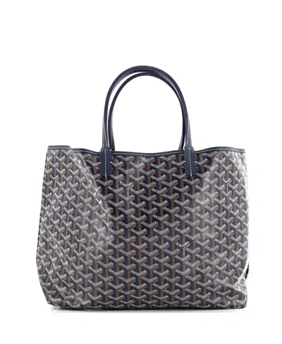 Pre-owned Pre-owned Goyard  Goyard Pm Saint Louis Tote Coated Canvas In Blue