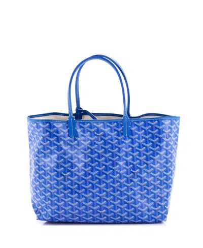 Pre-owned Pre-owned Goyard  Goyard Pm Saint Louis Tote Coated Canvas In Blue