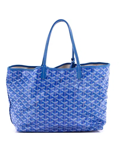 Pre-owned Pre-owned Goyard  Goyard Pm Saint Louis Tote Coated Canvas In Blue