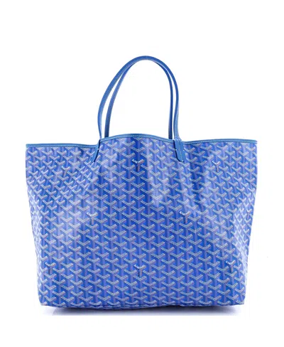 Pre-owned Pre-owned Goyard  Goyard Pm Saint Louis Tote Coated Canvas In Blue