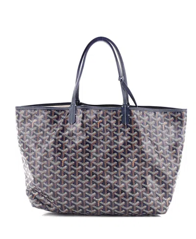 Pre-owned Pre-owned Goyard  Goyard Pm Saint Louis Tote Coated Canvas In Blue/ Brown