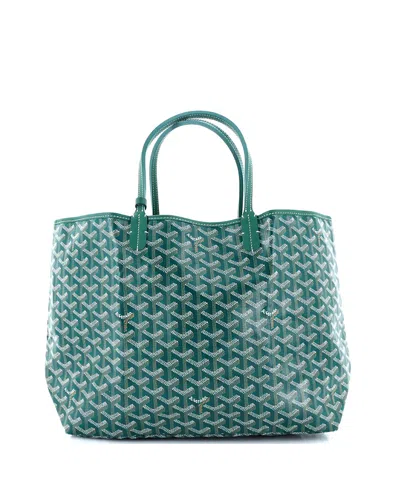 Pre-owned Pre-owned Goyard  Goyard Pm Saint Louis Tote Coated Canvas In Green