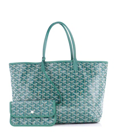 Pre-owned Pre-owned Goyard  Goyard Pm Saint Louis Tote Coated Canvas In Green