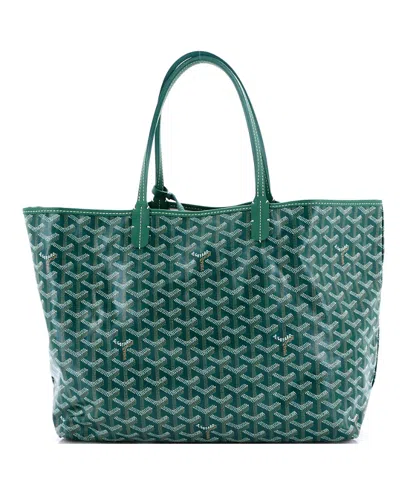 Pre-owned Pre-owned Goyard  Goyard Pm Saint Louis Tote Coated Canvas In Green