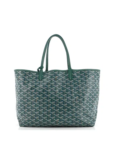 Pre-owned Pre-owned Goyard  Goyard Pm Saint Louis Tote Coated Canvas In Green/ Brown