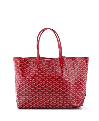 Pre-owned Goyard  Goyard Pm Saint Louis Tote Coated Canvas In Red