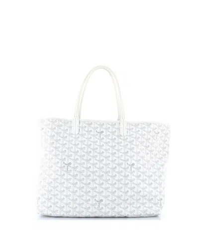Pre-owned Pre-owned Goyard  Goyard Pm Saint Louis Tote Coated Canvas In White