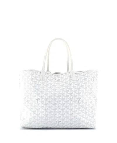 Pre-owned Goyard  Goyard Pm Saint Louis Tote Coated Canvas In White
