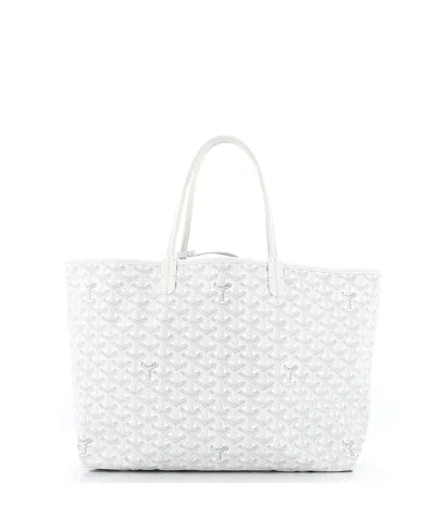 Pre-owned Goyard  Goyard Pm Saint Louis Tote Coated Canvas In White