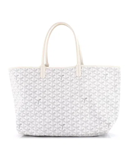 Pre-owned Pre-owned Goyard  Goyard Pm Saint Louis Tote Coated Canvas In White