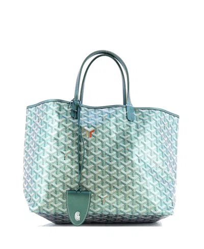 Pre-owned Pre-owned Goyard  Goyard Pm Saint Louis Tote Iridescent Coated Canvas In Green