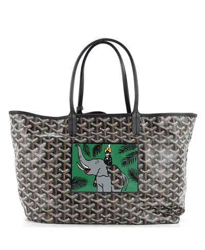 Pre-owned Pre-owned Goyard  Goyard Pm Saint Louis Tote Printed Coated Canvas In Black