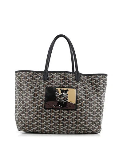 Pre-owned Pre-owned Goyard  Goyard Pm Saint Louis Tote Printed Coated Canvas In Black/ Brown/ Brown