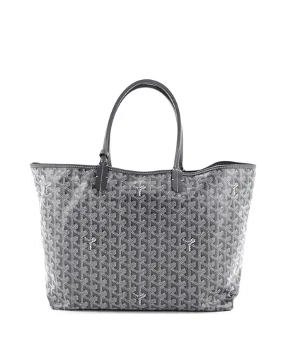 Pre-owned Pre-owned Goyard  Goyard Pm Saint Louis Tote Printed Coated Canvas In Gray