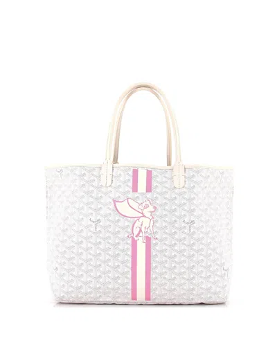 Pre-owned Pre-owned Goyard  Goyard Pm Saint Louis Tote Printed Coated Canvas In White