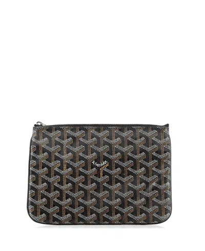 Pre-owned Pre-owned Goyard  Goyard Pm Senat Zip Pouch Coated Canvas In Black