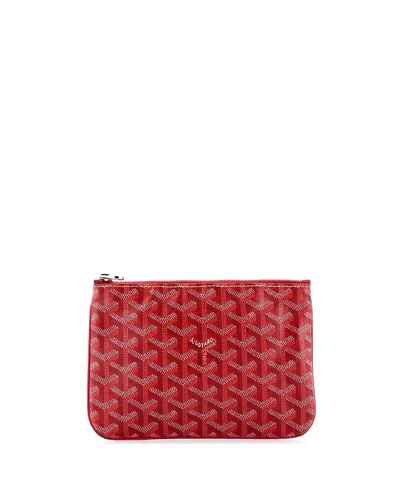Pre-owned Pre-owned Goyard  Goyard Pm Senat Zip Pouch Coated Canvas In Red