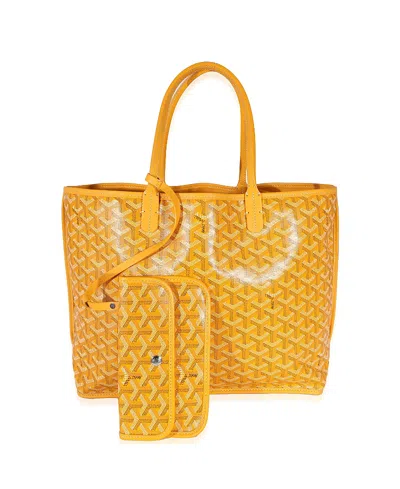 Pre-owned Pre-owned Goyard  Goyard Reversible Anjou Pm Canvas Handbag In Yellow