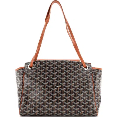 Pre-owned Goyard  Goyard Rouette Bag Coated Canvas Pm In Brown