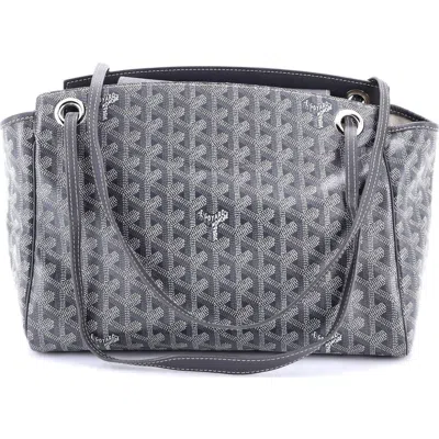 Pre-owned Goyard  Goyard Rouette Bag Coated Canvas Pm In Gray