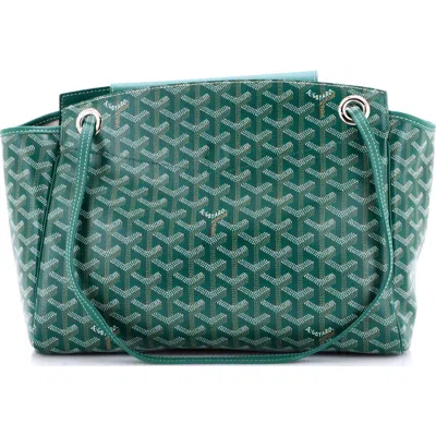 Pre-owned Goyard  Goyard Rouette Bag Coated Canvas Pm In Green