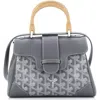 Pre-owned Goyard  Goyard Saigon Top Handle Bag Coated Canvas With Leather Mini In Gray