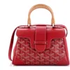 Pre-owned Goyard  Goyard Saigon Top Handle Bag Coated Canvas With Leather Mini In Red