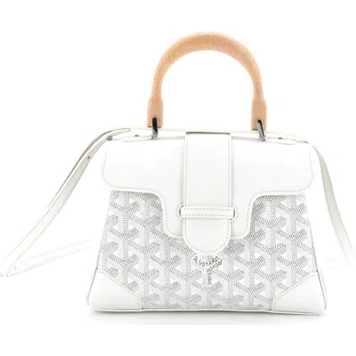 PRE-OWNED GOYARD PRE-OWNED GOYARD SAIGON TOP HANDLE BAG COATED CANVAS WITH LEATHER MINI