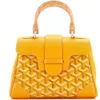 Pre-owned Goyard  Goyard Saigon Top Handle Bag Coated Canvas With Leather Mini In Yellow