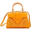 Pre-owned Goyard  Goyard Saigon Top Handle Bag Coated Canvas With Leather Mini In Yellow