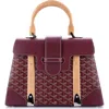 Pre-owned Goyard  Goyard Saigon Top Handle Bag Coated Canvas With Leather Mm In Red