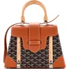 Pre-owned Goyard  Goyard Saigon Top Handle Bag Coated Canvas With Leather Pm In Multi