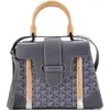 Pre-owned Goyard  Goyard Saigon Top Handle Bag Coated Canvas With Leather Pm In Gray