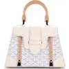 Pre-owned Goyard  Goyard Saigon Top Handle Bag Coated Canvas With Leather Pm In White