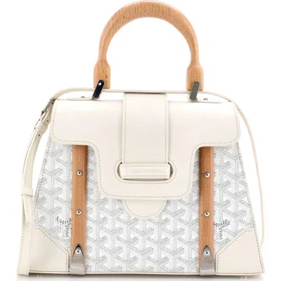 Pre-owned Goyard  Goyard Saigon Top Handle Bag Coated Canvas With Leather Pm In Multi