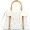 Pre-owned Goyard  Goyard Saigon Top Handle Bag Coated Canvas With Leather Pm In White