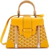 Pre-owned Goyard  Goyard Saigon Top Handle Bag Coated Canvas With Leather Pm In Yellow