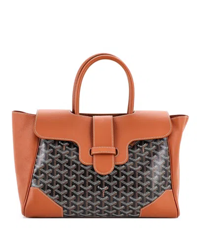 Pre-owned Pre-owned Goyard  Goyard Saigon Tote Bag Coated Canvas With Leather In Brown