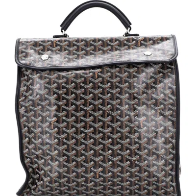 Pre-owned Goyard  Goyard Saint Leger Briefcase Backpack Coated Canvas In Black